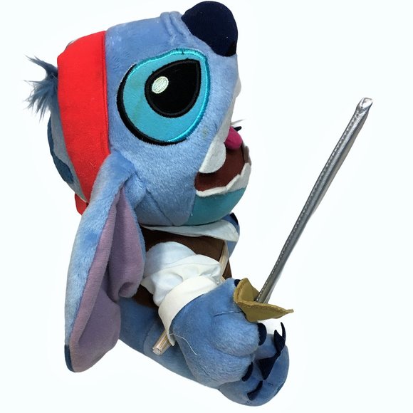 RARE HTF Disney Sega Stitch Blue Plush Pirate 10in - Picture 5 of 11